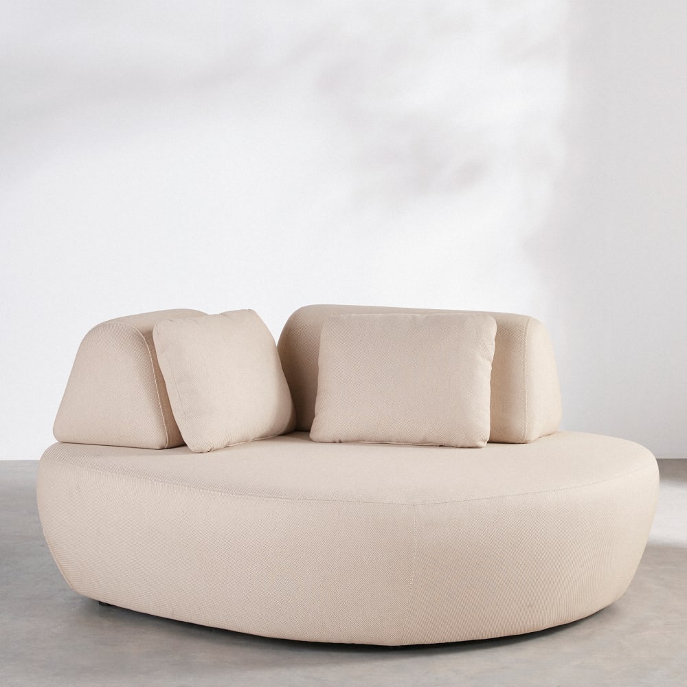 Canapé de jardin 2 places en textile beige