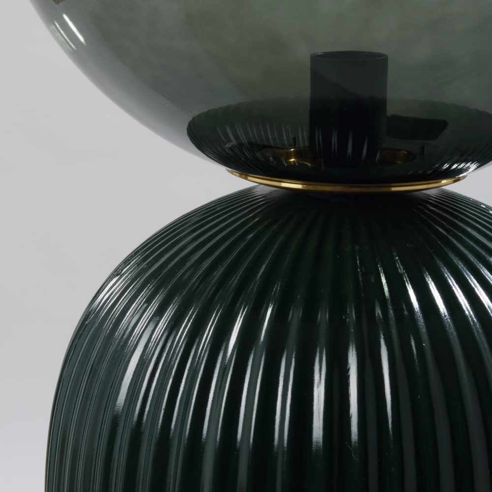 Lampadaire en céramique verte et globe en verre, H101 cm — vue 3