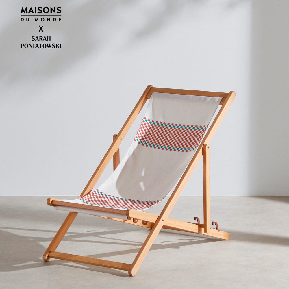 Chilienne en bois d'eucalyptus - motif damier