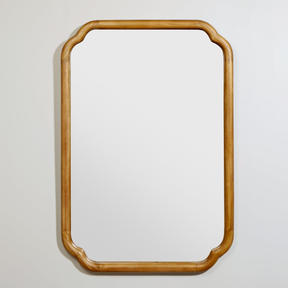 Miroir rectangulaire arrondi en bois de paulownia 62x90