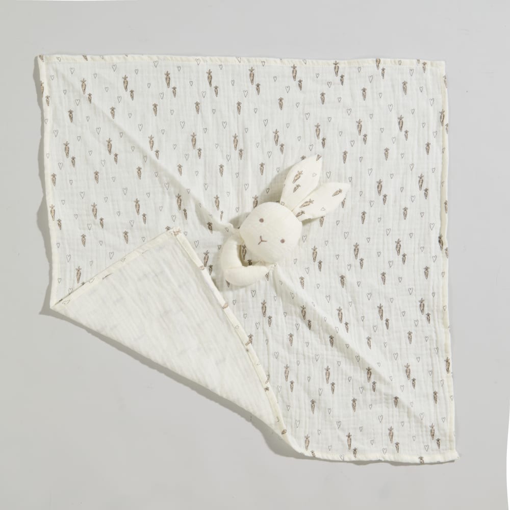 Kaninchen-Musselin-Bettdecke in Taupe, Ecru, Anthrazit und Beige
