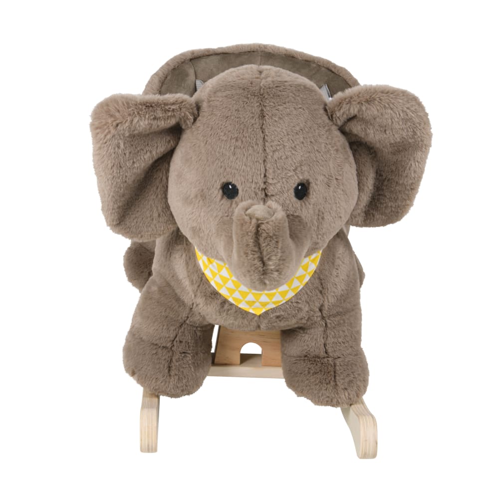 Eléphant à bascule gris, jaune et blanc