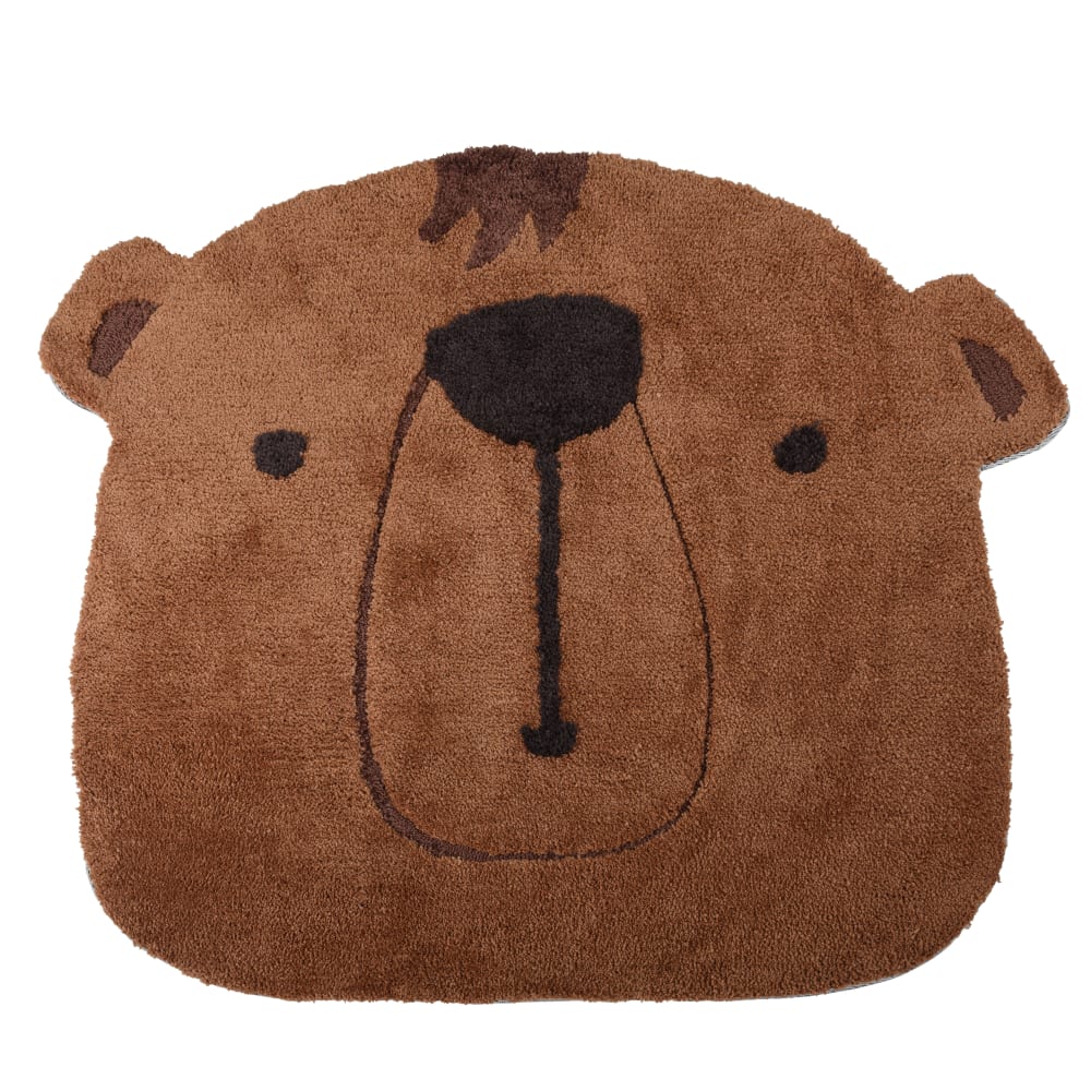 Tapis tête d'ours brun 110x100