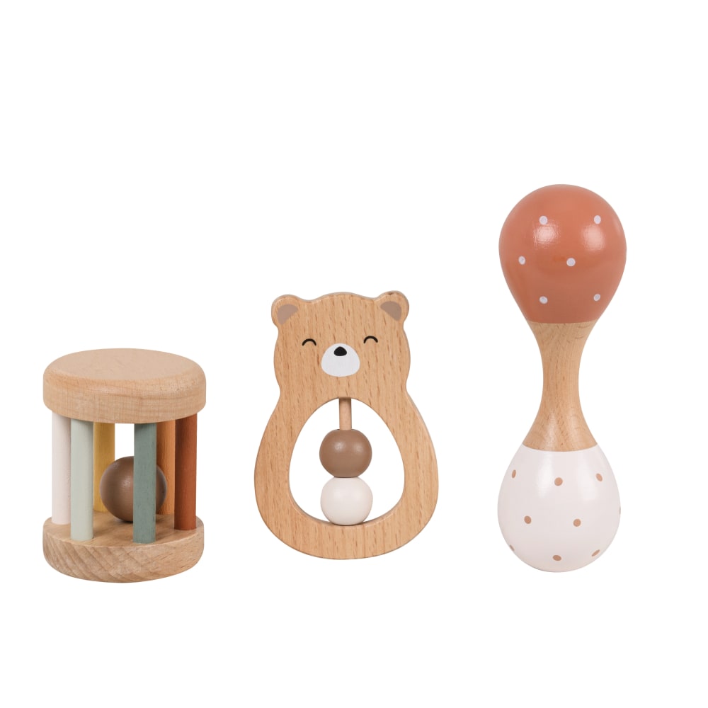 Maisons du Monde - Coffret 3 jouets d'éveil en bois de bouleau