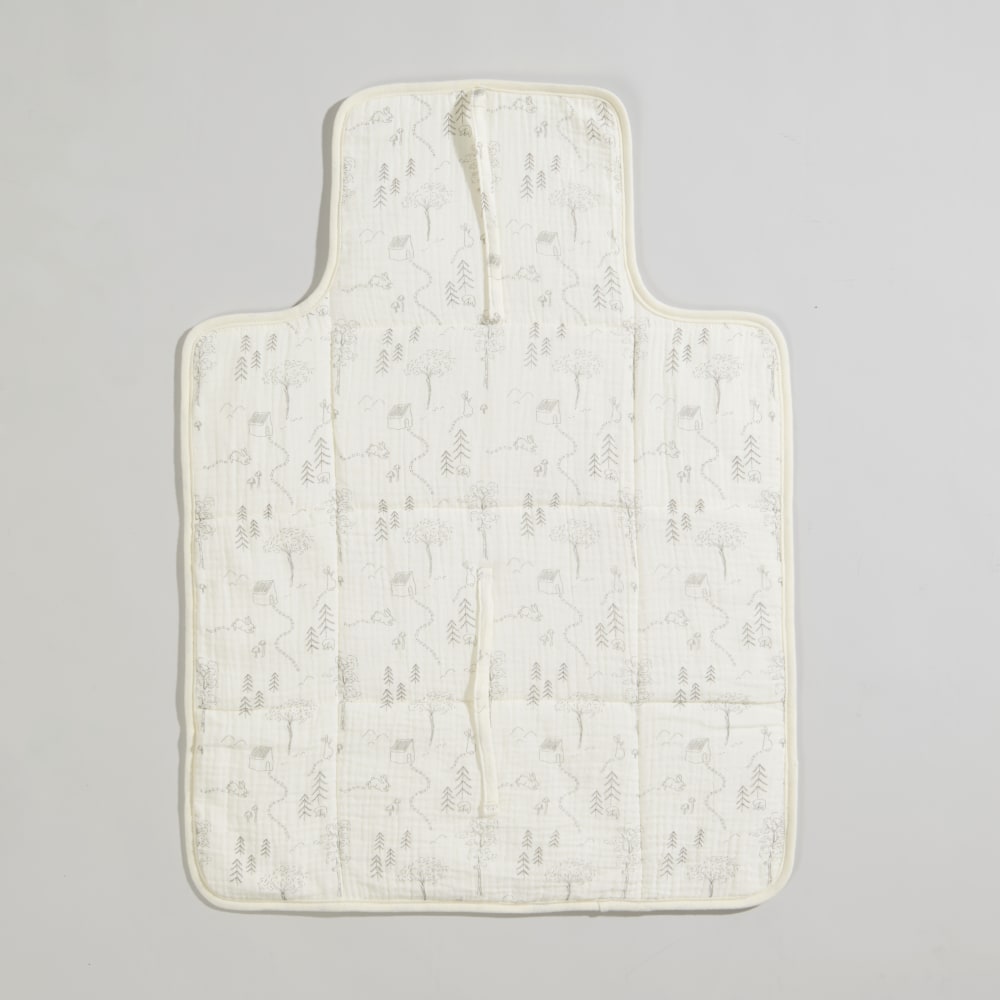 Matelas à langer bébé nomade écru imprimé lapins gris Matelas à langer bébé nomade écru imprimé lapins gris