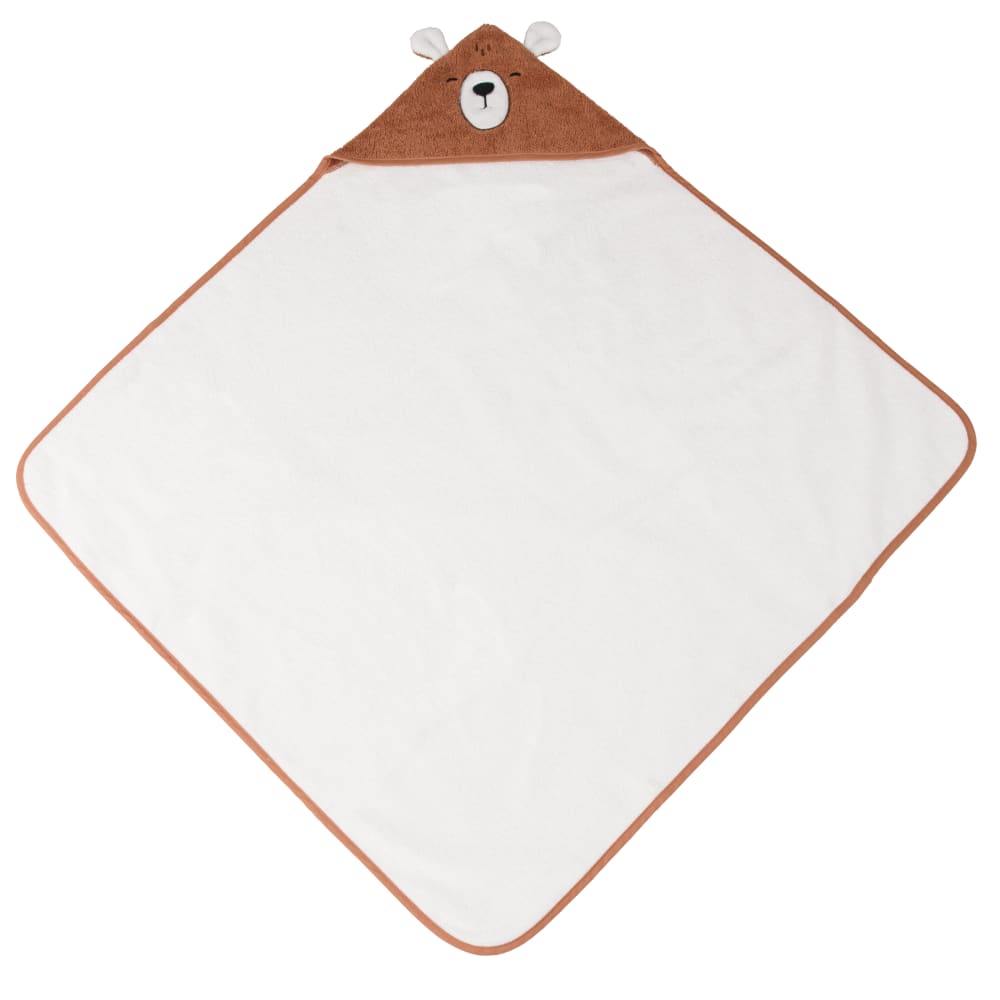 Sortie de bain en coton biologique brun et capuche ours 80x80 (Maisons du Monde) - Image 1