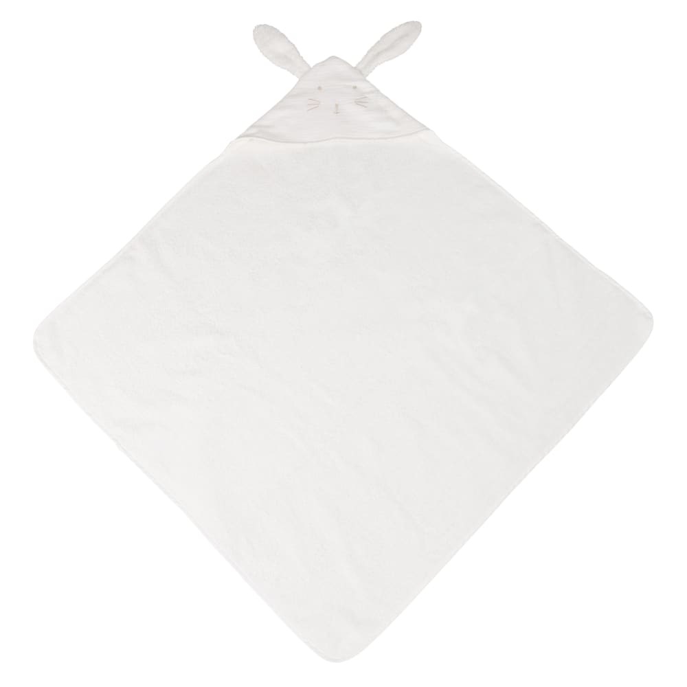 Ecrufarbenes Badetuch aus Bio-Baumwolle mit Hasenkapuze, 70 x 70