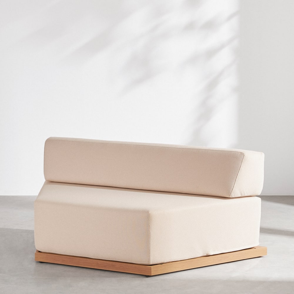 Chauffeuse 2 places pour canapé modulable professionnel en tissu polyester beige — vue 3