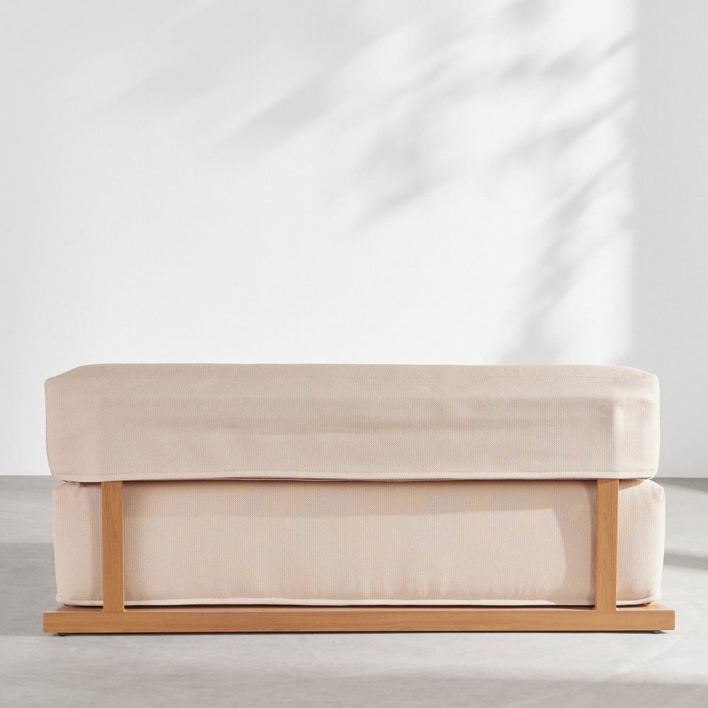 Chauffeuse 2 places pour canapé modulable professionnel en tissu polyester beige — vue 4