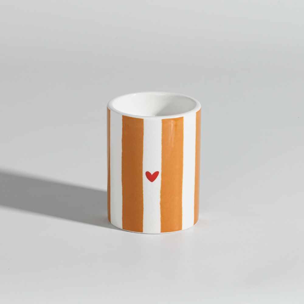 Bougie parfumée en céramique marron et beige
