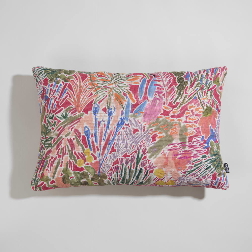 Coussin imprimé floral multicolore 60x40