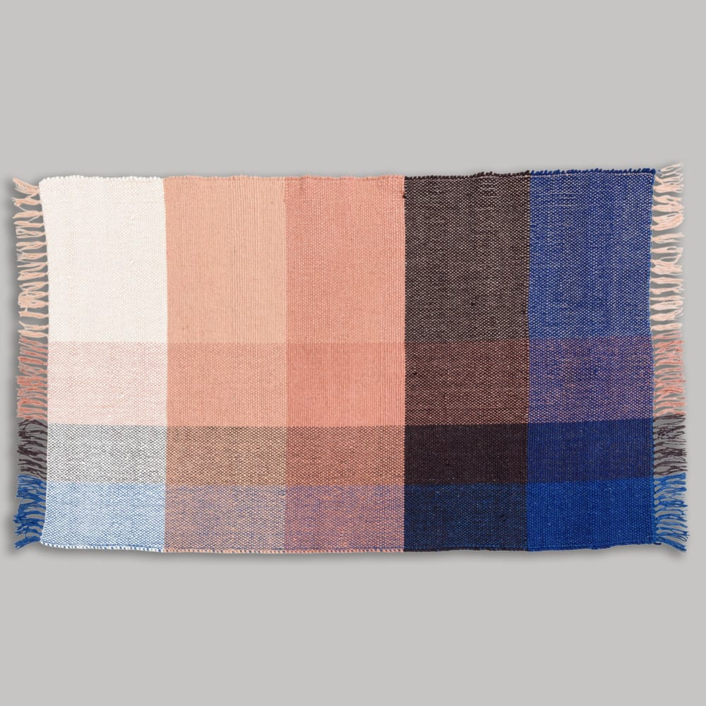 Tapis en laine tissée multicolore 90x150