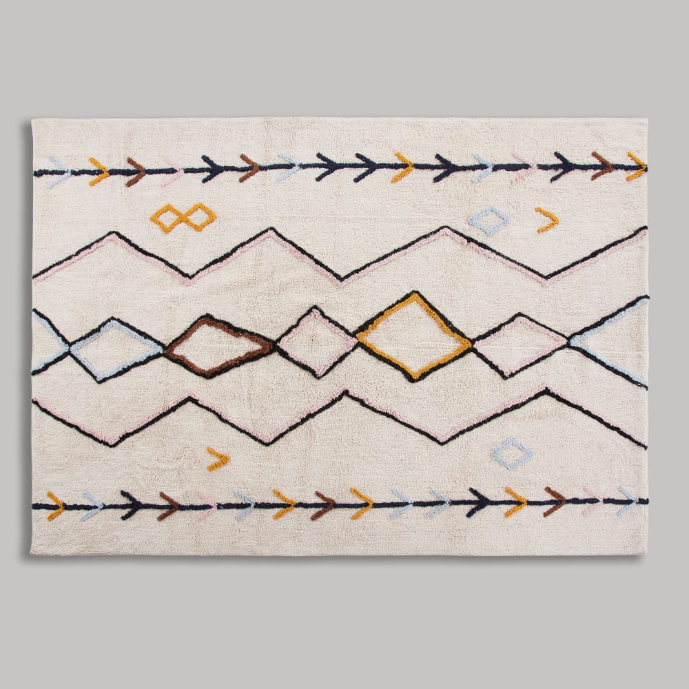 Tapis en coton tufté motif berbère multicolore 160x230