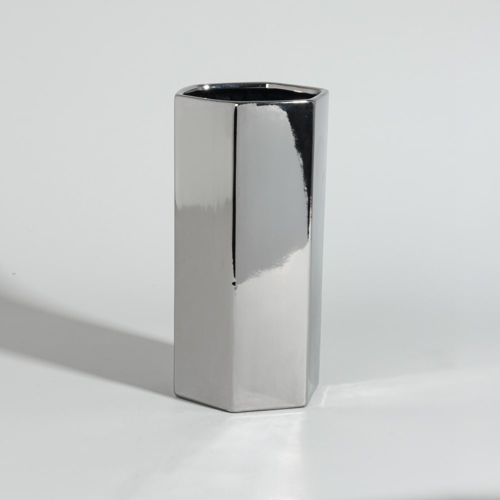 Silberne Steingutvase, H23 - Maisons Du Monde