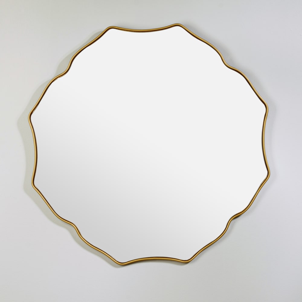 Miroir destructuré doré 80x80