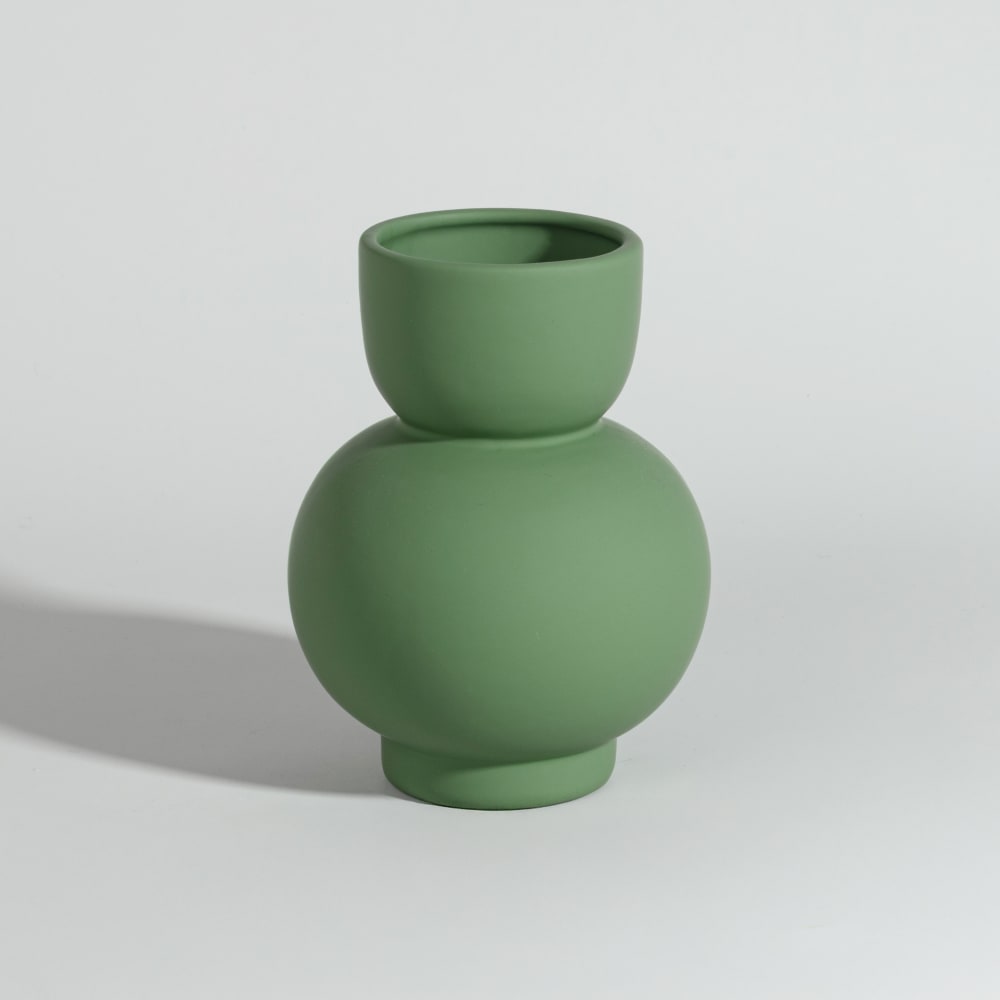 Vase en faïence verte H16