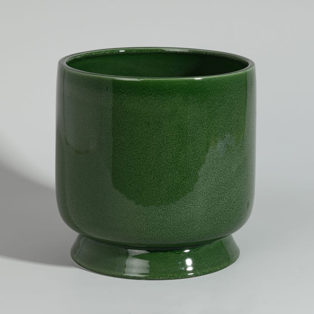 Cache-pot en faïence verte H23 — Beyit