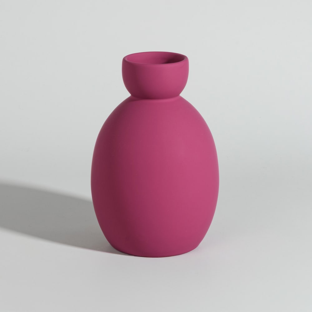 Vase en faïence rose H19