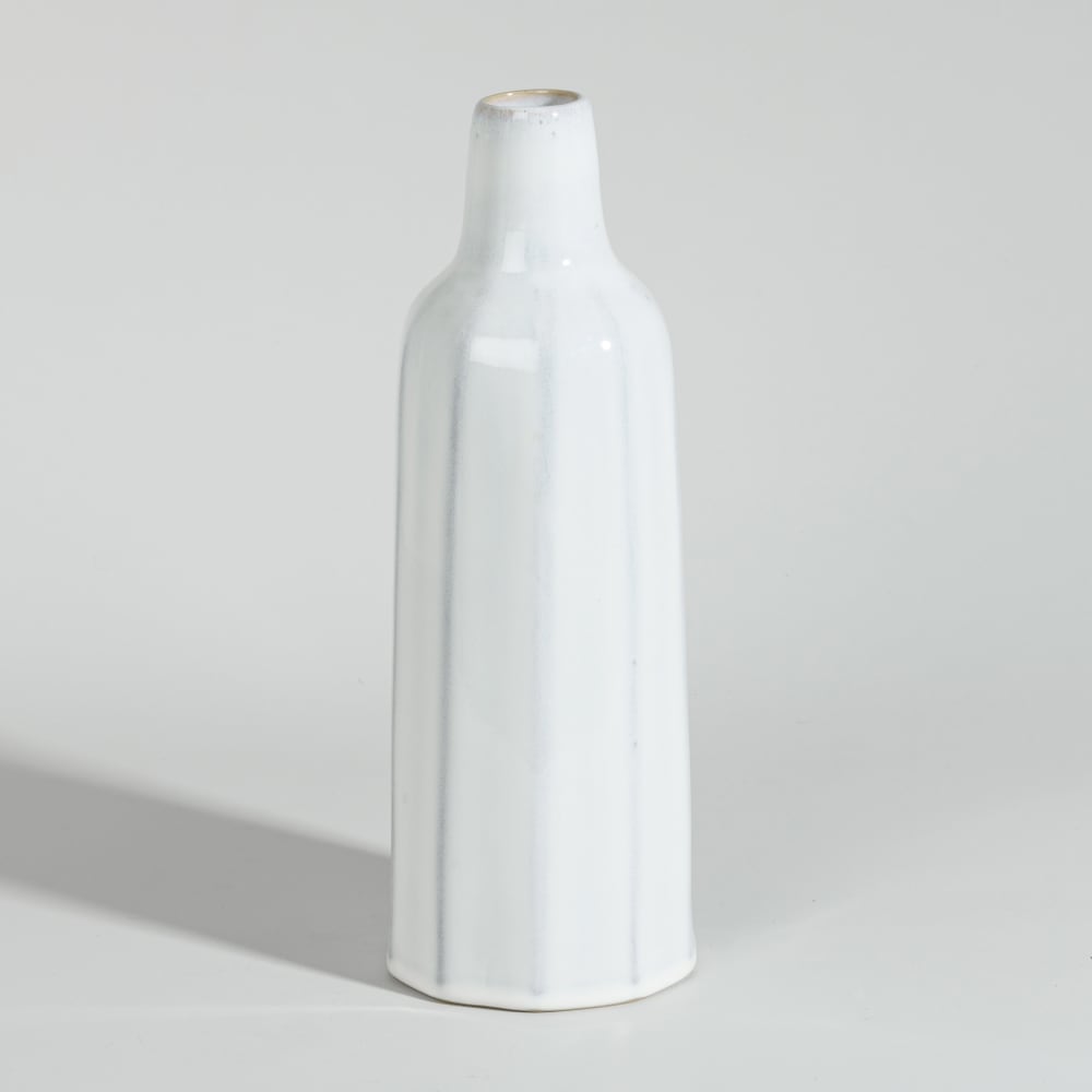 Jarrón de gres blanco, 30 cm