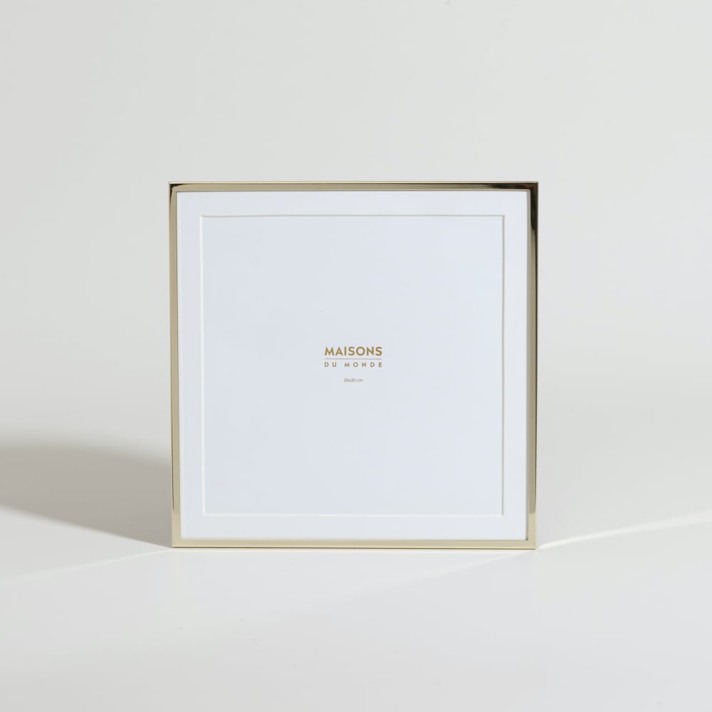 Cadre photo en acier doré, format 17x22 cm