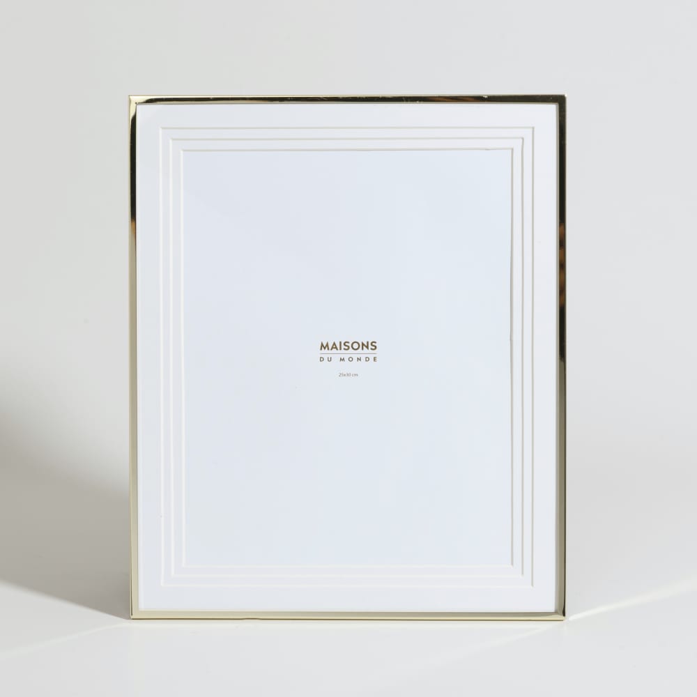 Cadre photo en acier doré 25x30