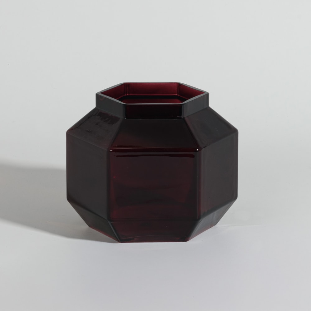 Vase en verre bordeaux H12