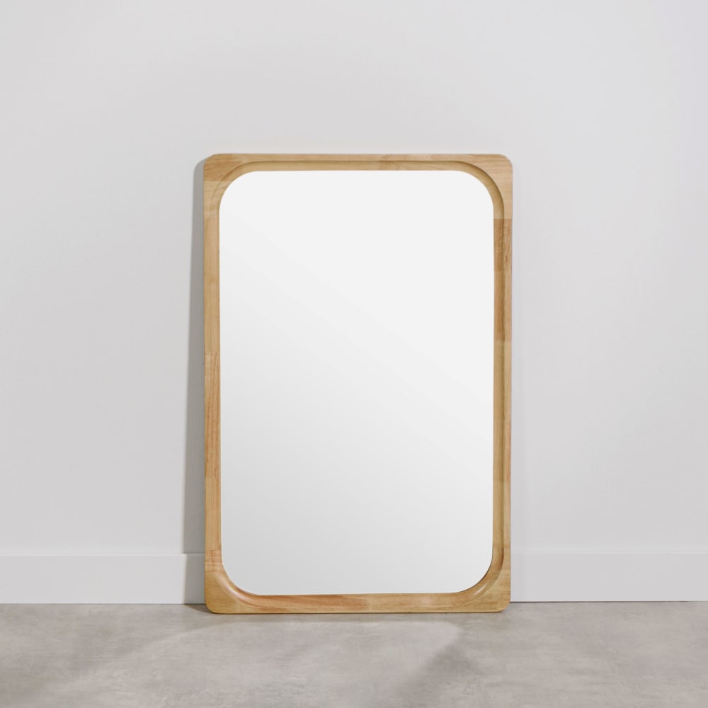 Miroir rectangulaire en bois d'hévéa 60x90