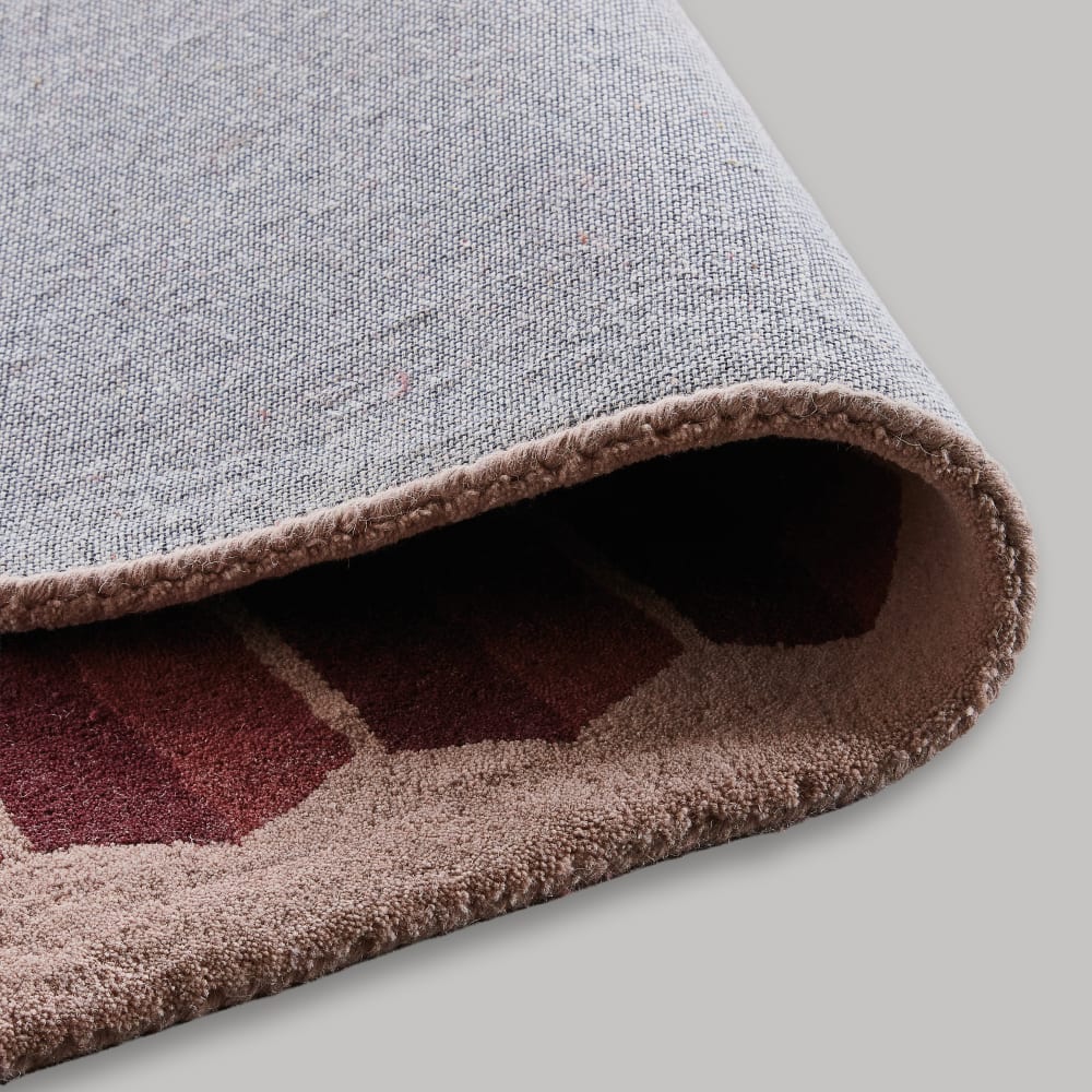 Tapis en laine tuftée rose, rouge et beige, 160x230 cm — vue 4