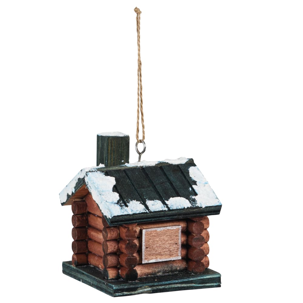 Suspension de Noël chalet en bois de pin bicolore