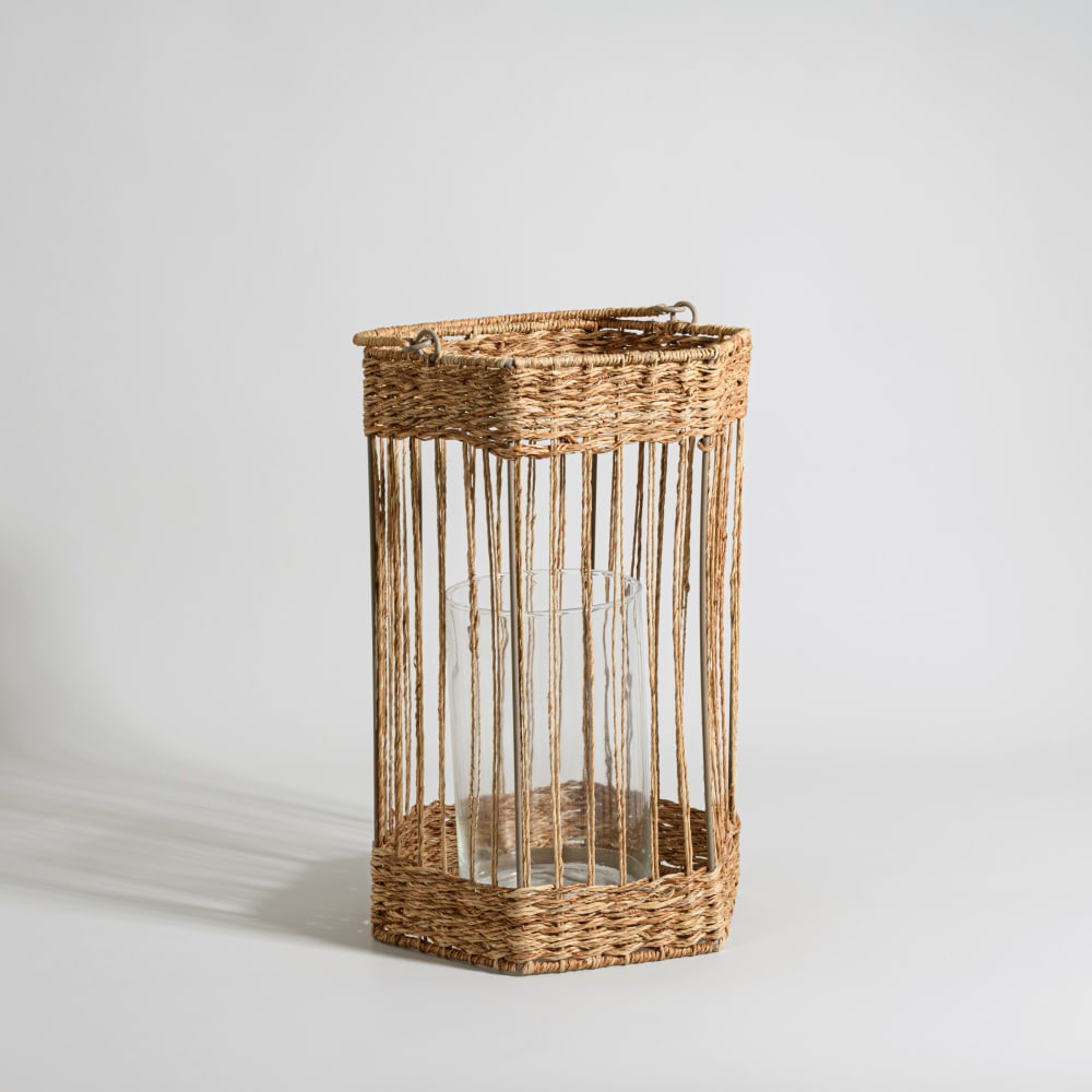 Farol de yute trenzado