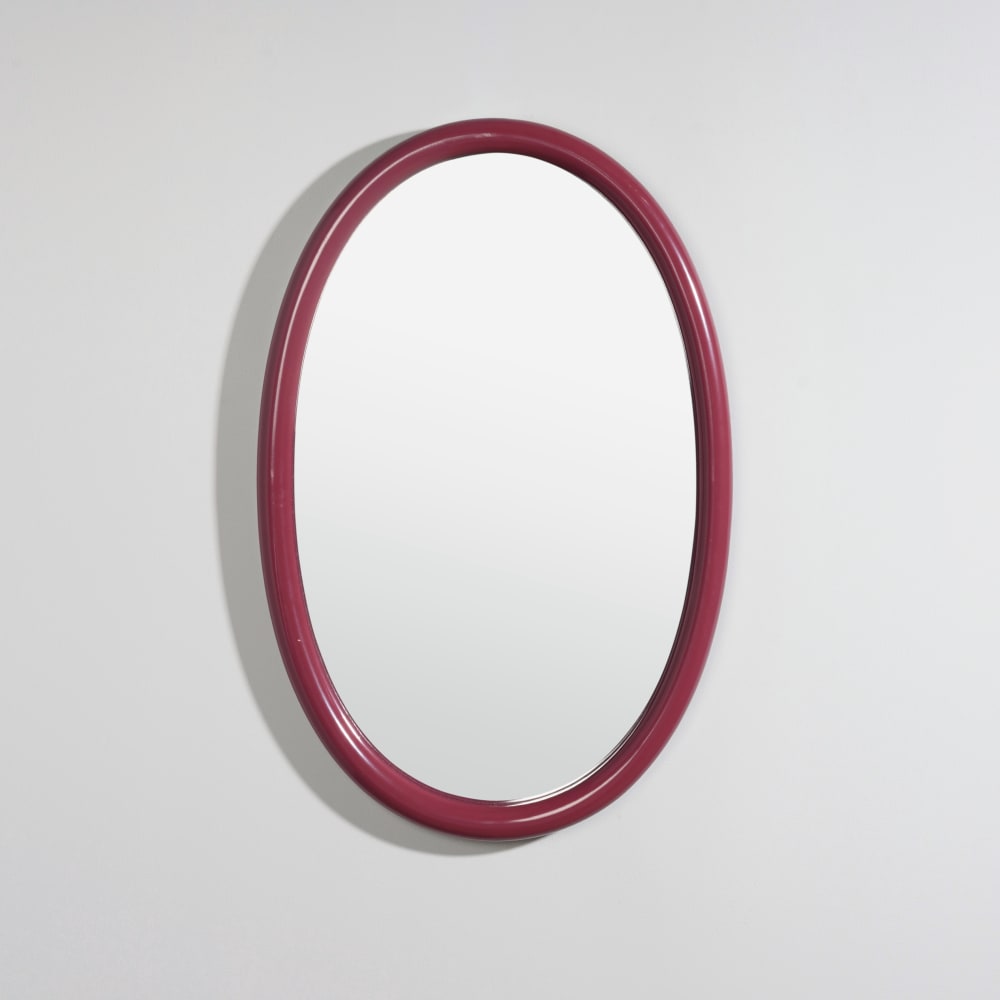 Miroir ovale bordeaux 46x70
