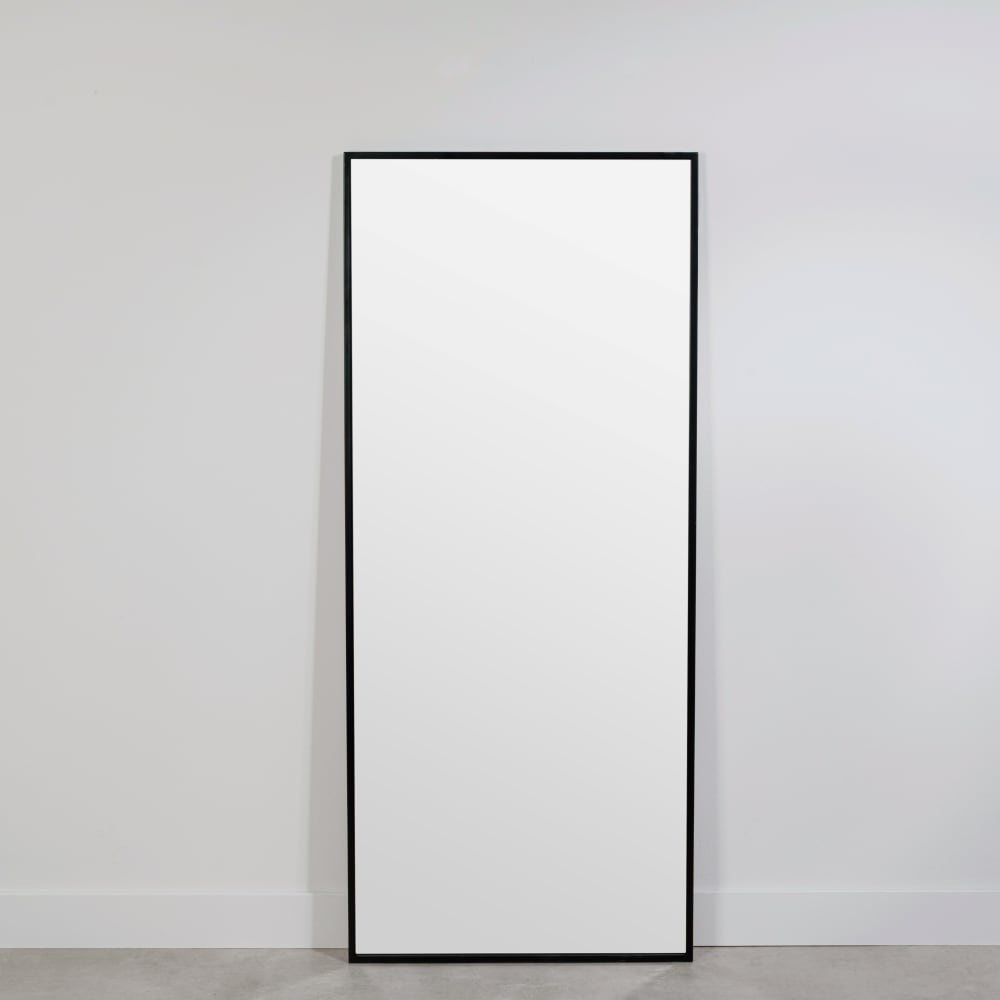 Miroir rectangulaire en acier noir, 60x140 cm