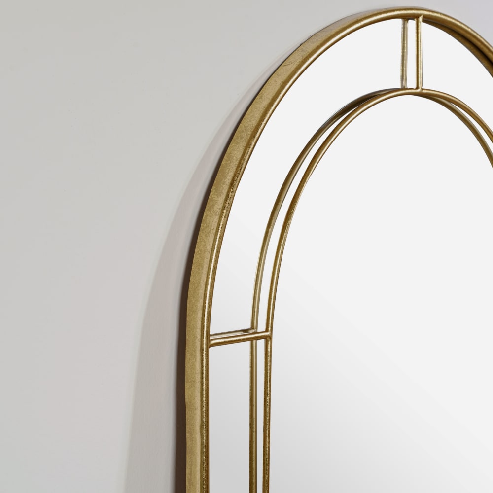 Großer goldfarbener Aluminiumspiegel, 70 x 150 cm - Maisons Du