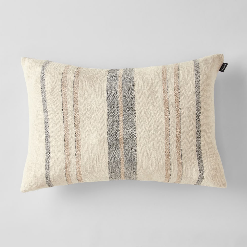 Coussin en coton et lin à rayures 60x40