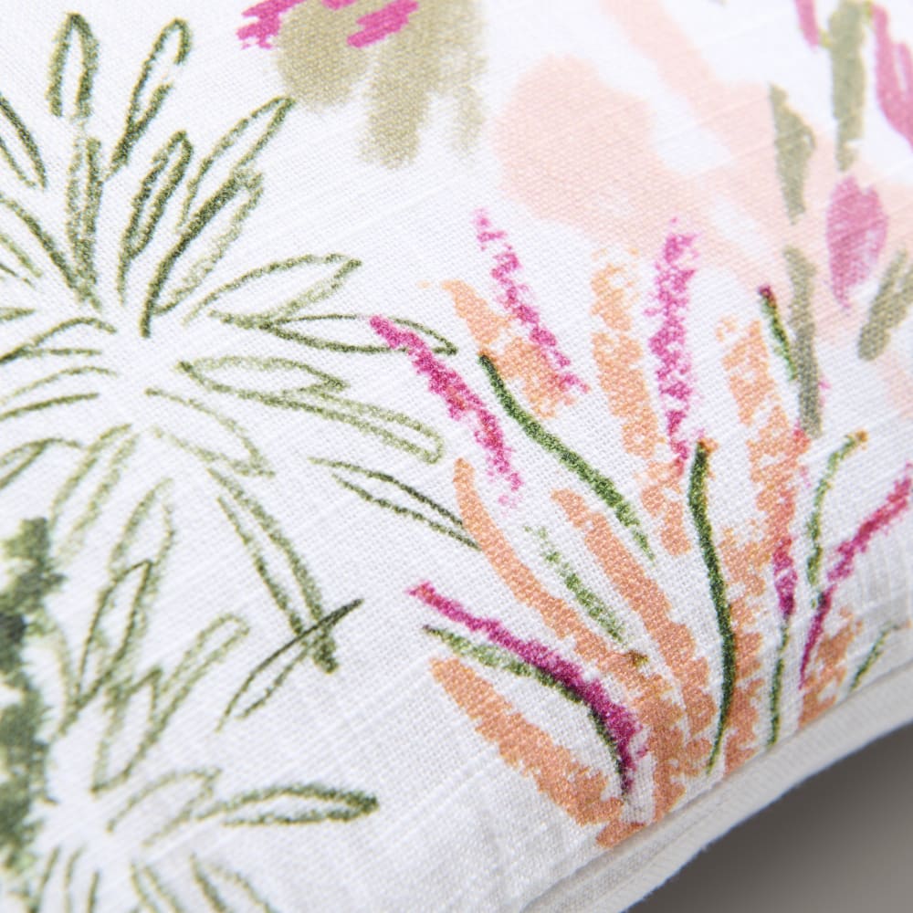 Housse de coussin en coton biologique imprimé végétal multicolore 40x40 — vue 4
