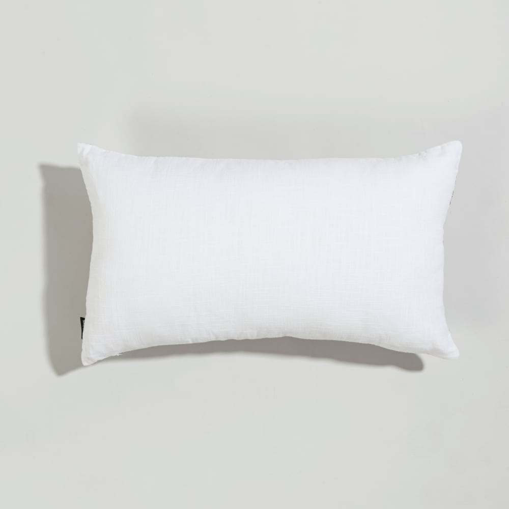 Housse de coussin en coton biologique écru imprimé floral mutlicolore 50x30 — vue 3