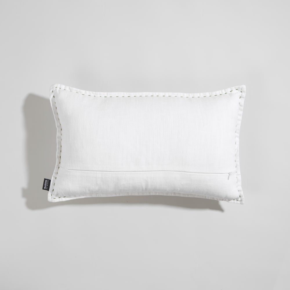 Housse de coussin en coton biologique écru motifs floraux multicolores 50x30 — vue 3