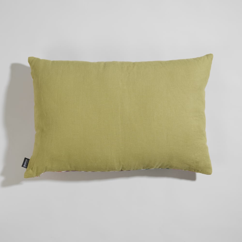 Coussin en lin motif floral multicolore 60x40