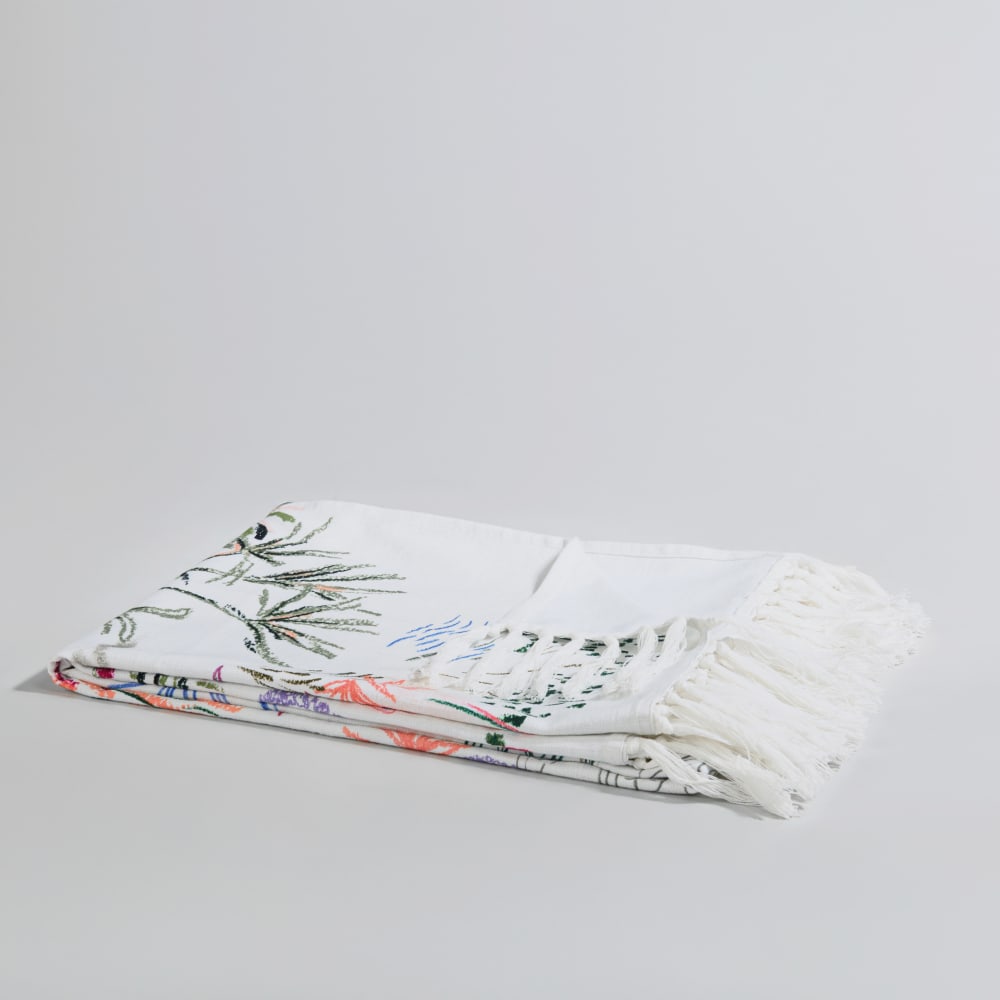 Plaid en coton à motif floral imprimé multicolore 130x170