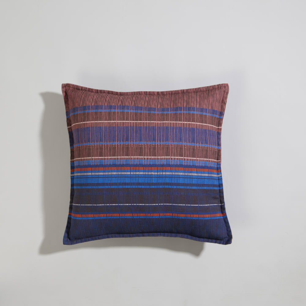 Housse de coussin en coton biologique motifs géométriques multicolores 40x40