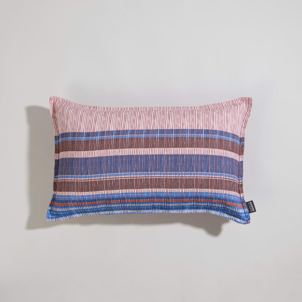 Housse de coussin en coton biologique motifs géométriques multicolores, 50x30 cm