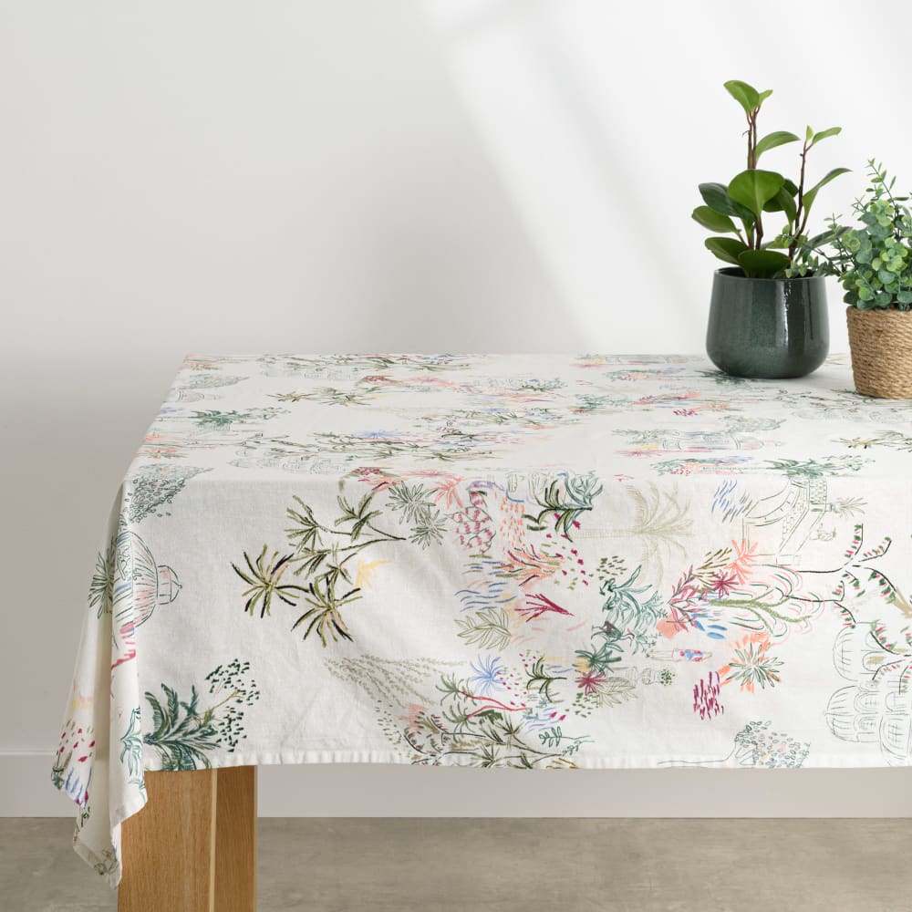 Nappe en coton à motif imprimé multicolore 150x250