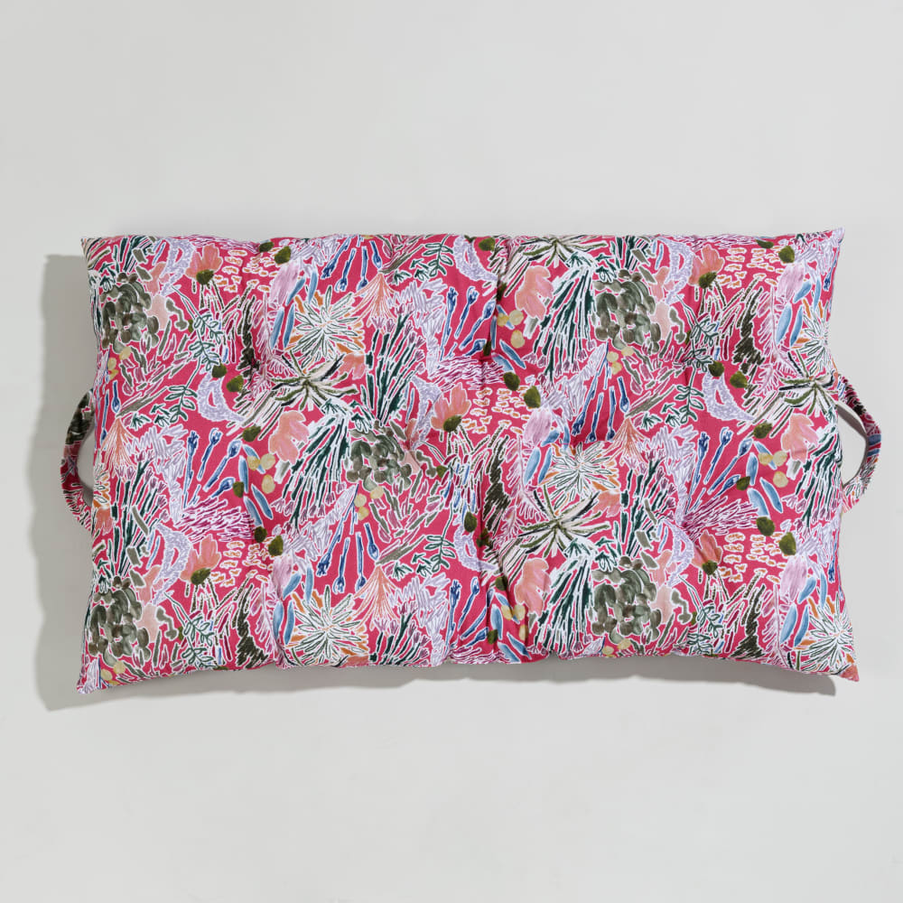 Galette de chaise en coton imprimé floral multicolore 60x100