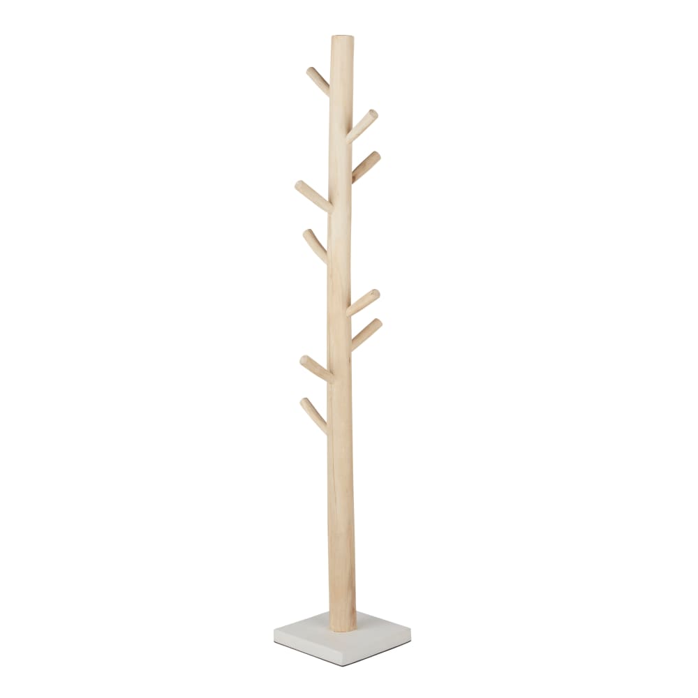 Porte-manteau tronc d'arbre en bois de teck massif blanc — vue 3