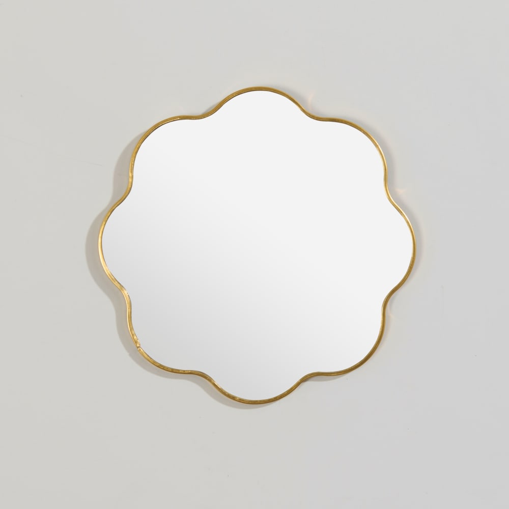 Miroir vague en aluminium doré D15