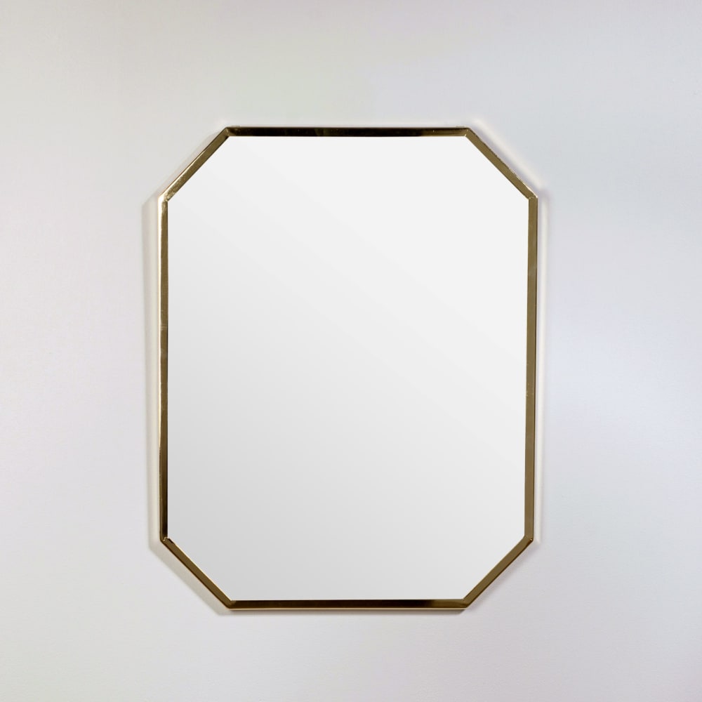 Miroir rectangulaire en aluminium doré 55x70