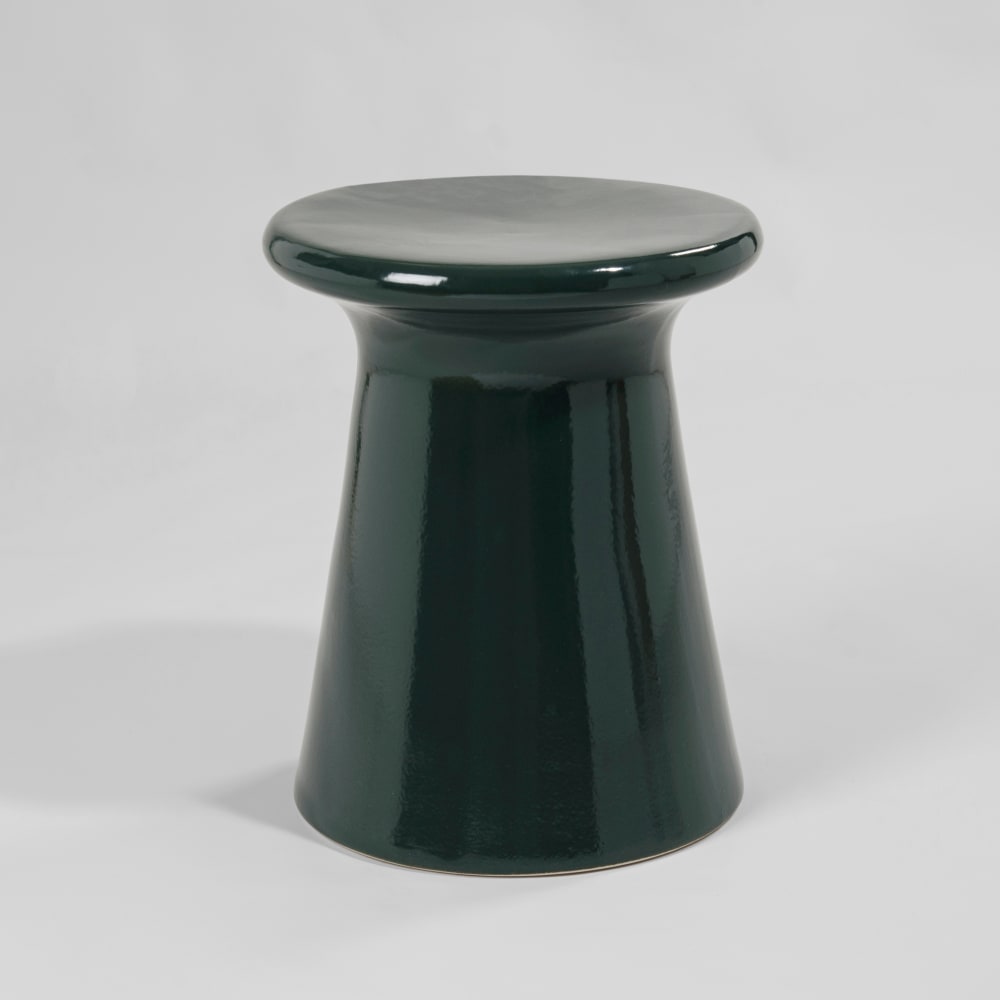 Bout de canapé en céramique verte