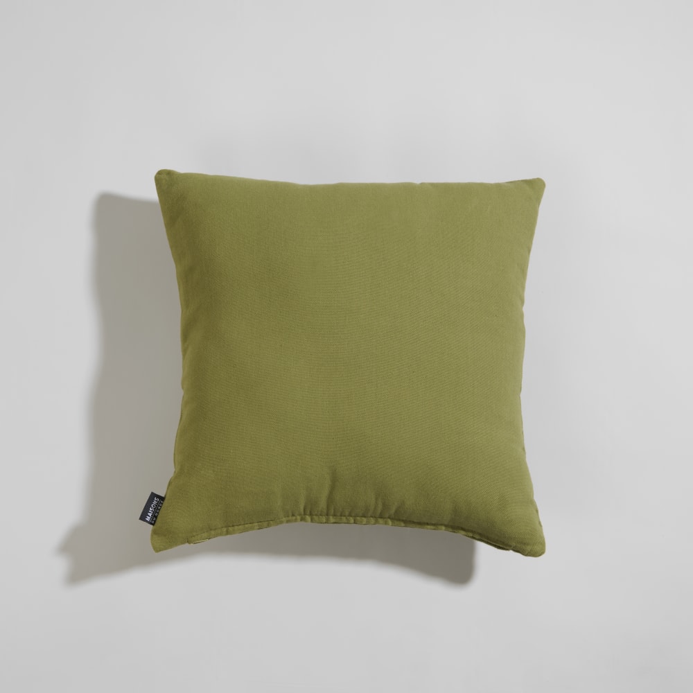 Housse de coussin en coton motif floral vert 40x40 — vue 3
