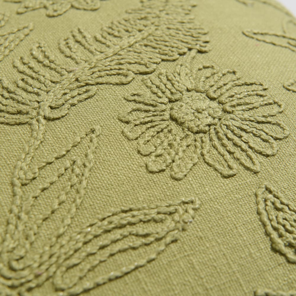 Housse de coussin en coton motif floral vert 40x40 — vue 4