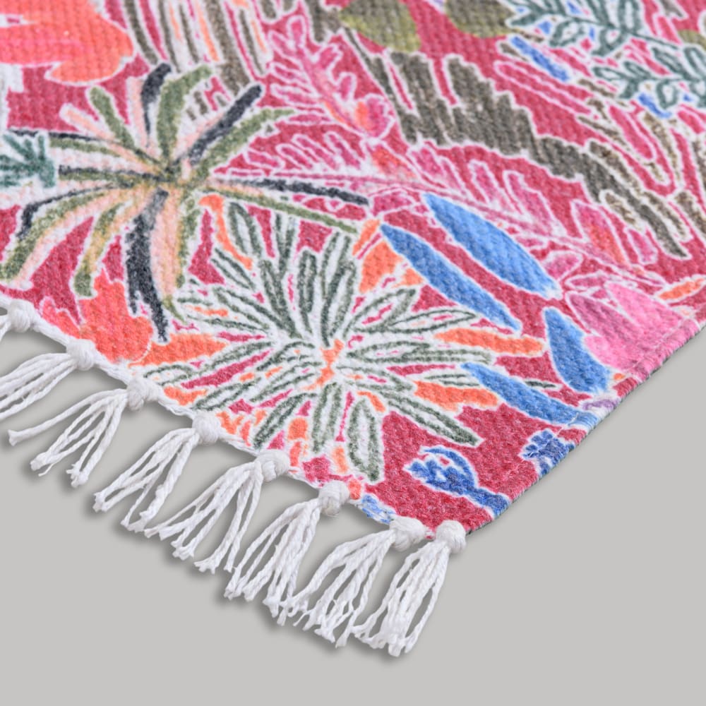 Tapis réversible en coton recyclé multicolore, 60x90 cm — vue 3
